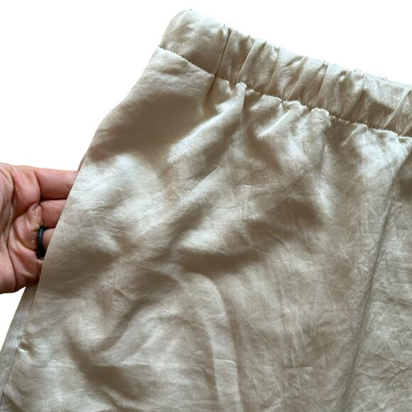 MADEWELL Cake Better Satin Drawstring Pull On Shorts Women's Size Large Cream - Picture 4 of 8